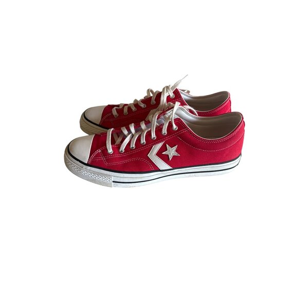 Converse All Star Red Canvas Unisex Star Player Sneakers Size 13/14.5 EU 47.5 - Picture 2 of 6